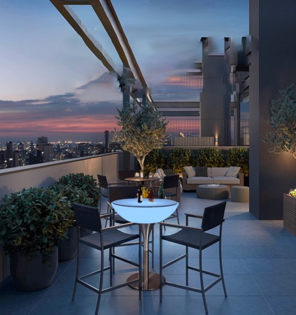 Комплект светящейся мебели Стол+2 стула V4