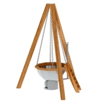 Банный чан 8 граней на бревнах с печью