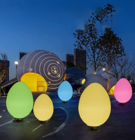 Светильник Яйцо 54х95 питание от 220, RGB